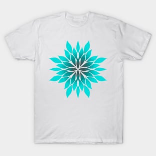 aqua floral symmetrical pattern T-Shirt